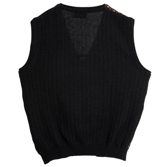 Giuggio (Italy) Vintage Mid-Century Jacquard Stockinette Knit Zip Vest : XL - Picture 7 of 8